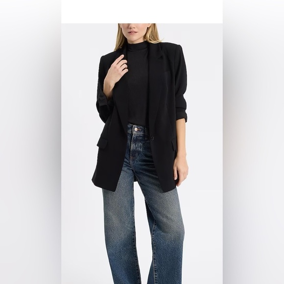 Express Black Ribbed Fitted Mock Neck Tank NWT - Picture 2 of 4